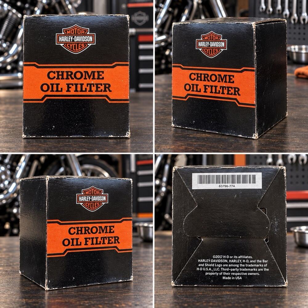 Genuine Harley-Davidson Chrome Oil Filter 63796-77A NOS Made in USA